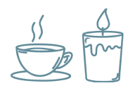 Illlustration of teacup and candle